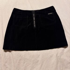 Guess Black Mini Skirt with Front Zipper